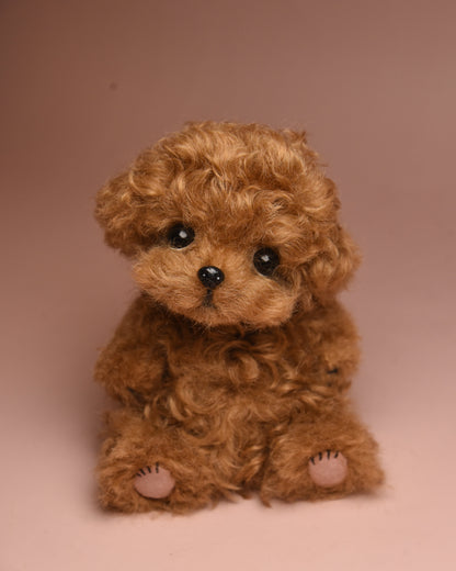 Chocolate poodle handmade realistic Plushie