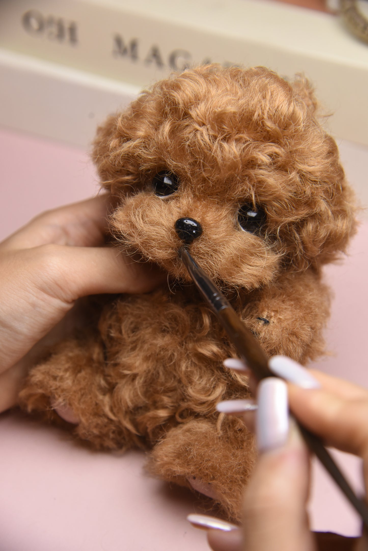 Joybly Chocolate Long Hair Poodle with Movable Joints