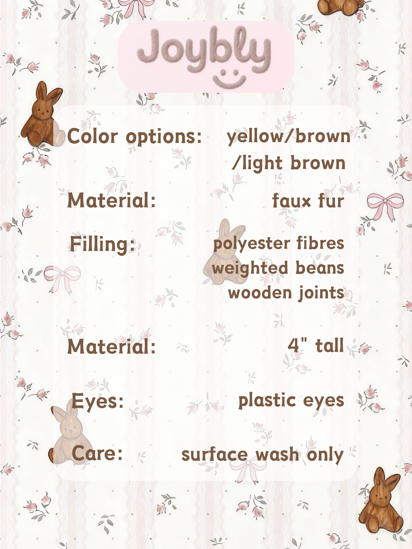 Joybly Mini Caramel Poodle with Movable Joints