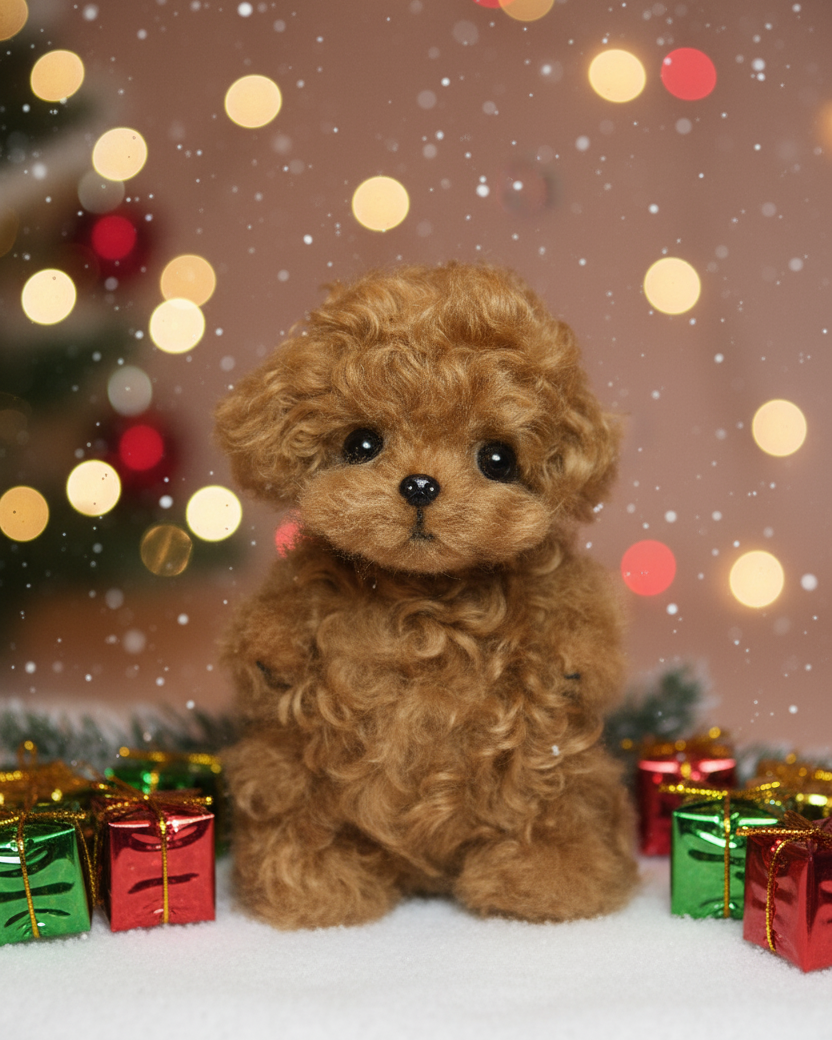 Joybly Chocolate Long Hair Poodle with Movable Joints