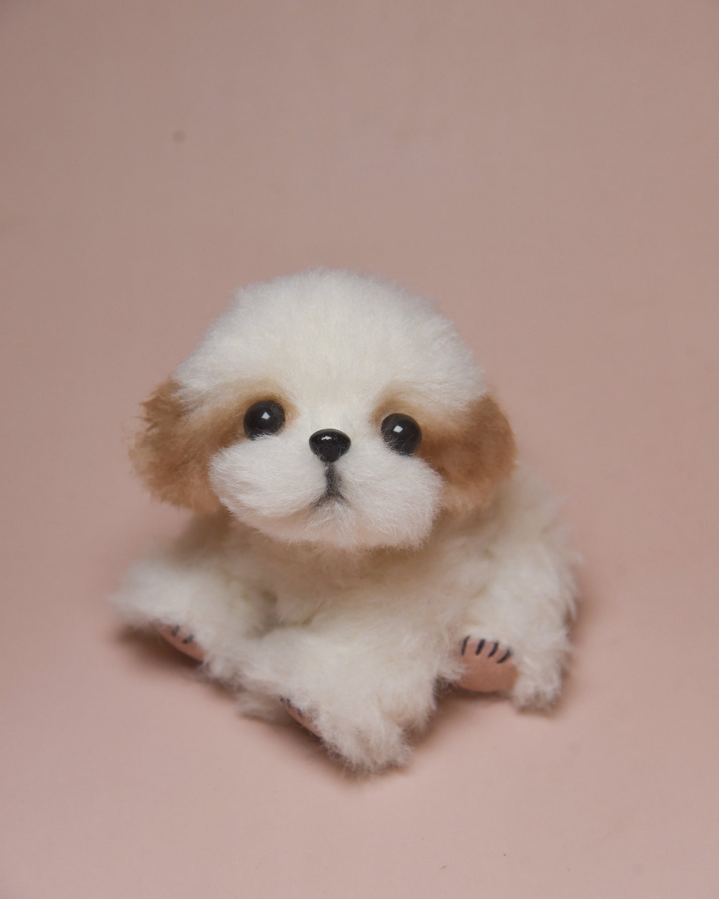 Joybly Brownie Shih Tzu handmade plush toy with soft brown fabric